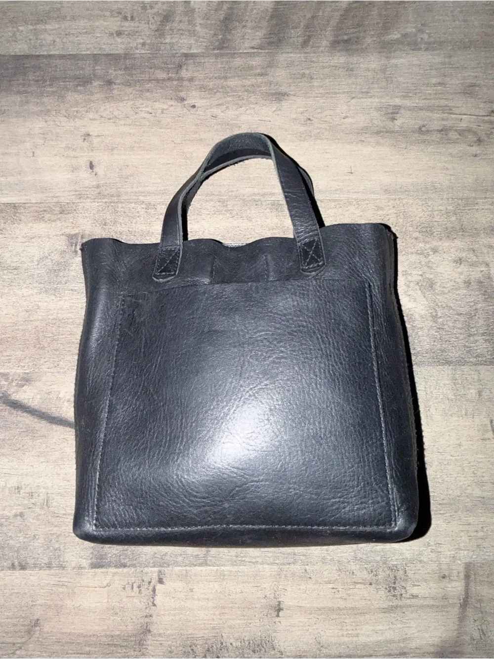 Madewell Black Leather Mini Transport Tote